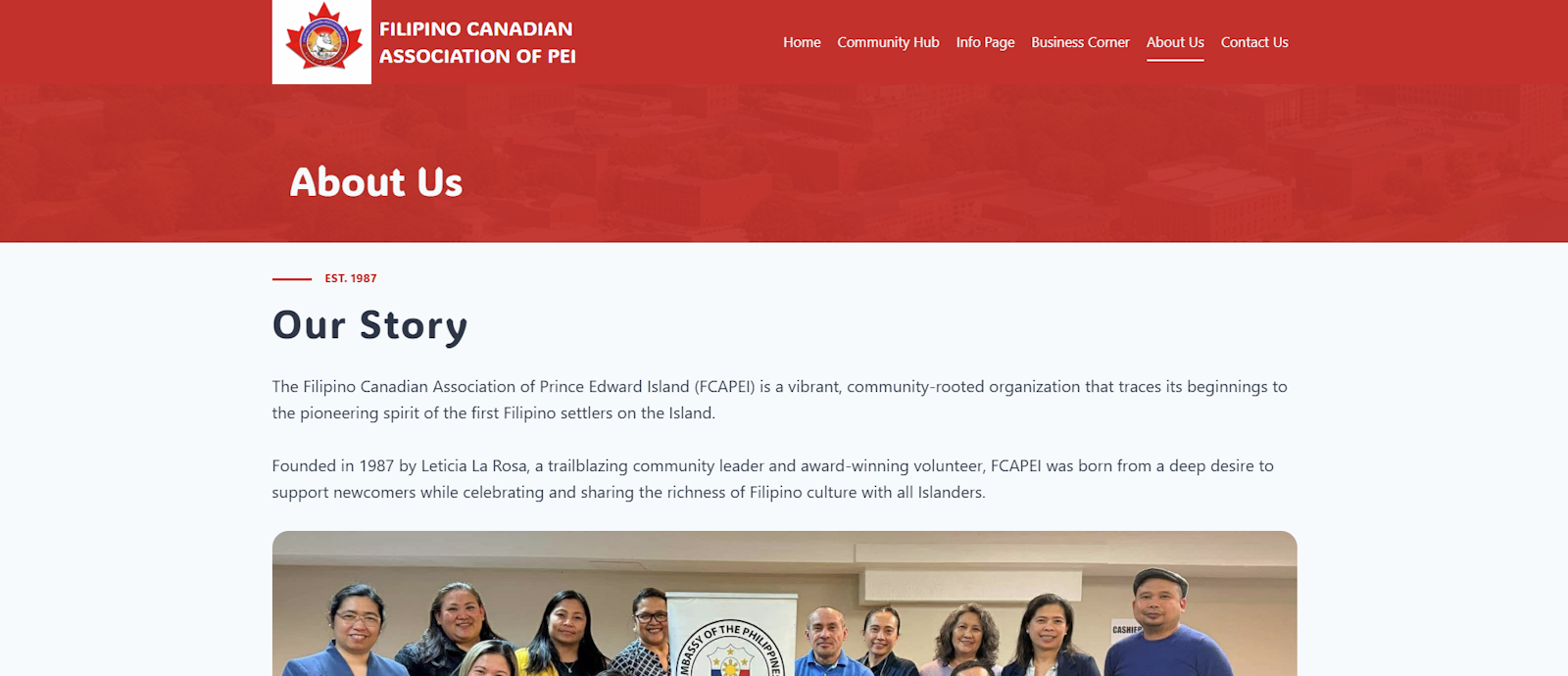 FCAPEI Website Homepage