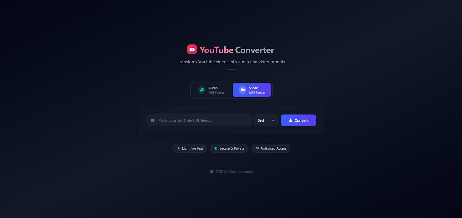 YouTube Converter Interface